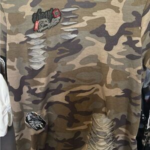 Camouflage Distressed T-Shirt